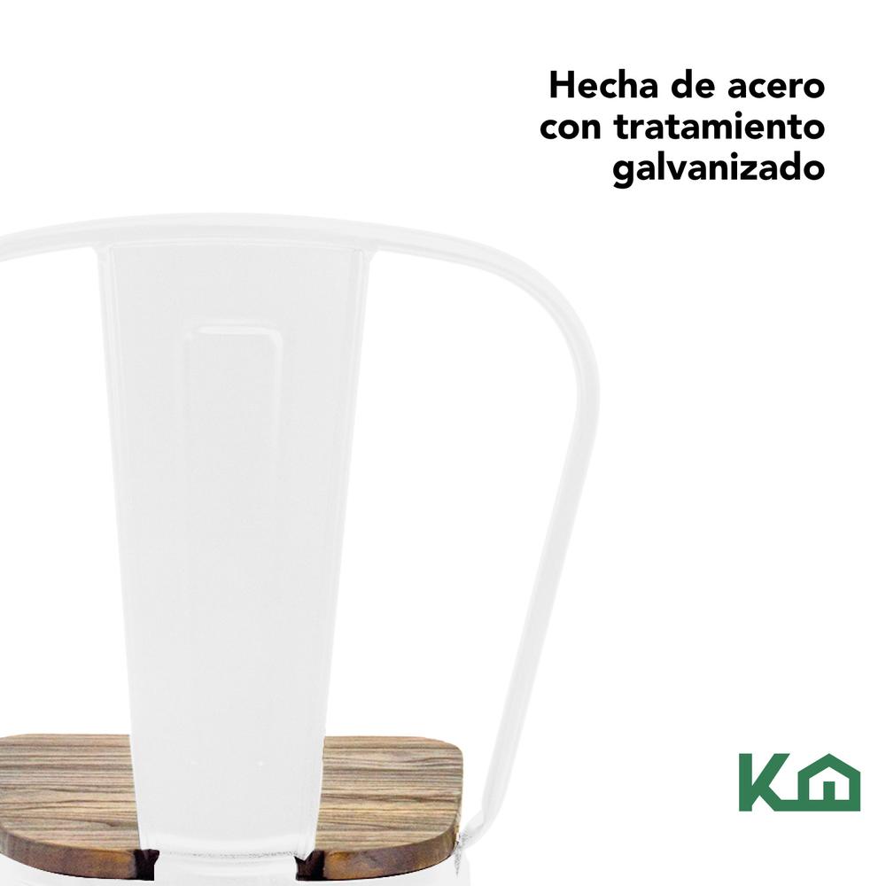 Foto 6 | Sillas Tolix KingsHouse COMBO-KINGSMAN-41 Blanco Asiento de Madera 2 Piezas