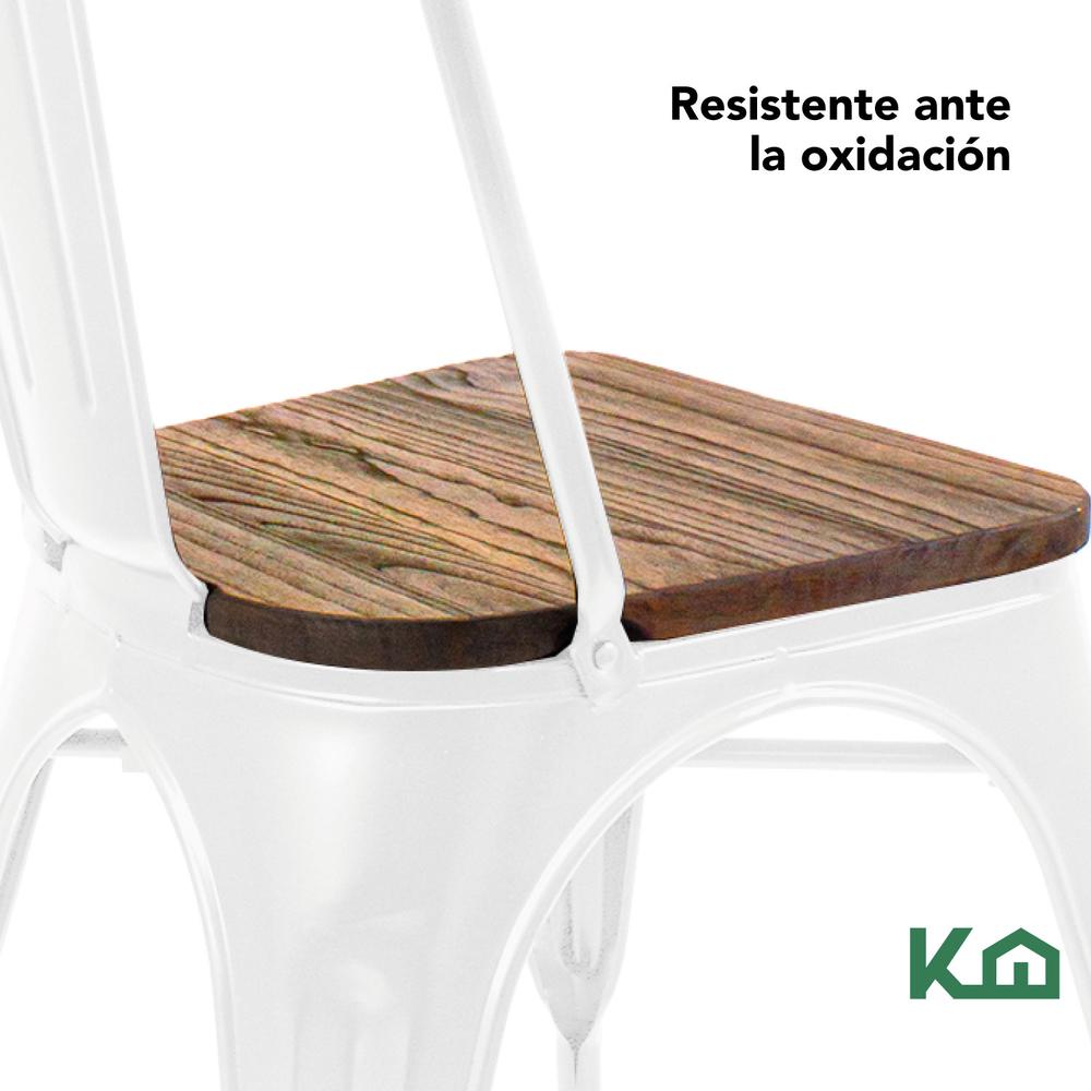 Foto 7 | Sillas Tolix KingsHouse COMBO-KINGSMAN-41 Blanco Asiento de Madera 2 Piezas