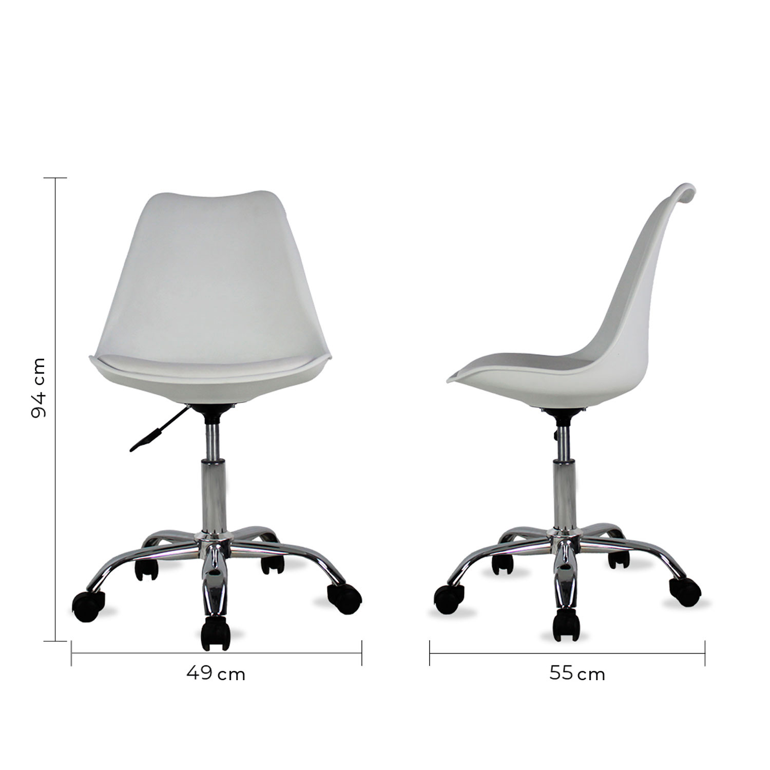 Foto 7 | Silla Secretarial Mundo In Eames 55 Blanco Giratoria