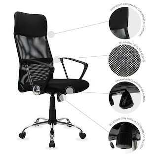 Foto 7 | Silla Ejecutiva Mundo In 2006a Mesh Negro