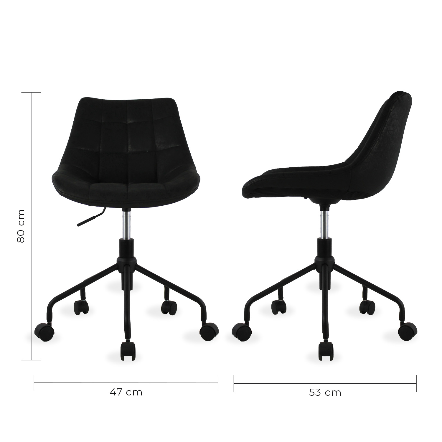 Foto 7 | Silla Mundo In Ontario MOB-1102 color Negro Giratoria