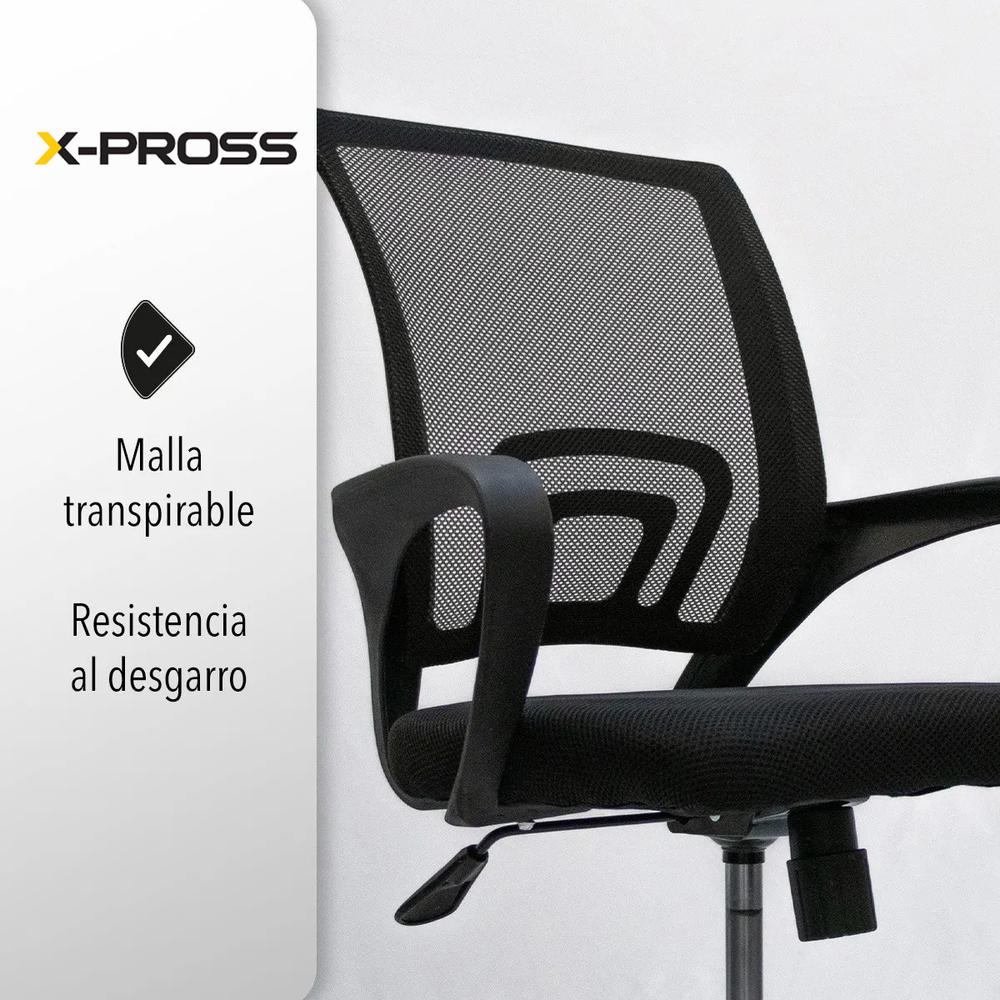 Foto 7 pulgar | Silla de Escritorio x-pross color Negro para Oficina Ergonómica Reclinable con Soporte de Espalda