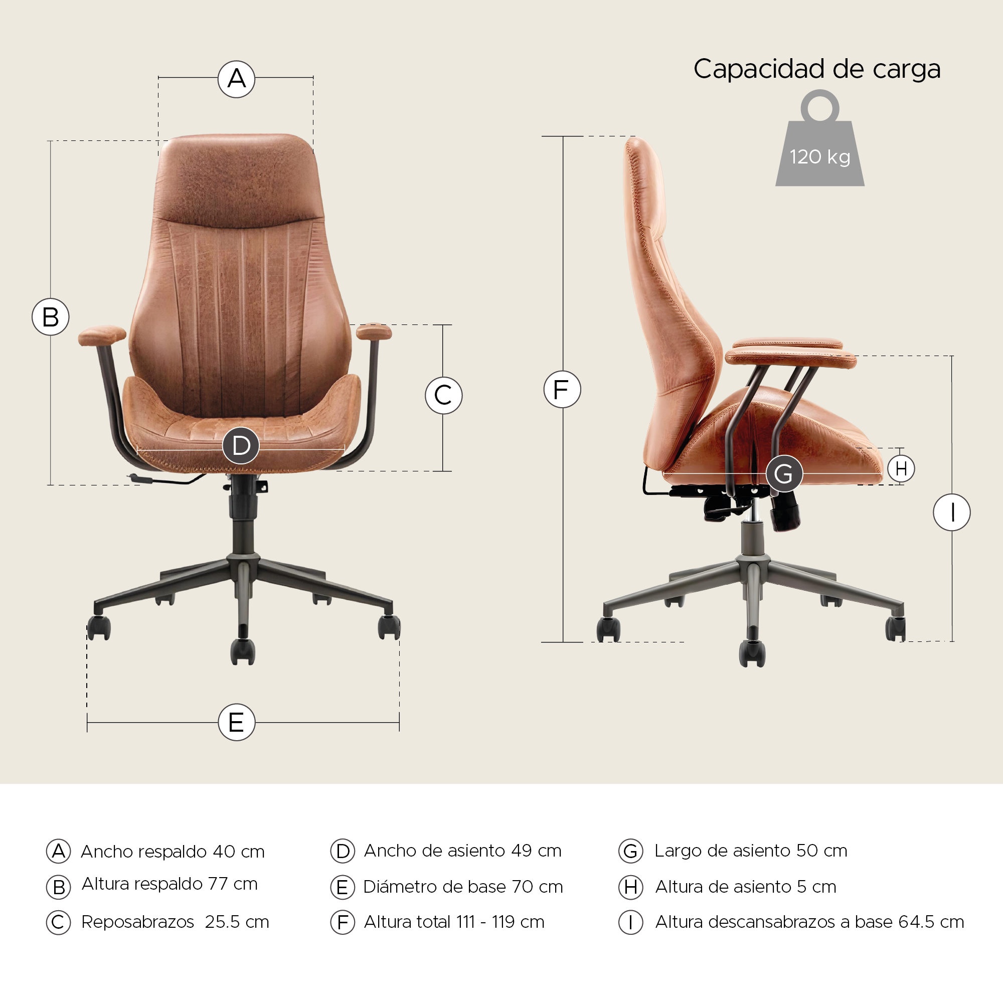 Foto 4 pulgar | Silla de Oficina Ejecutiva X-pross Alpha Café