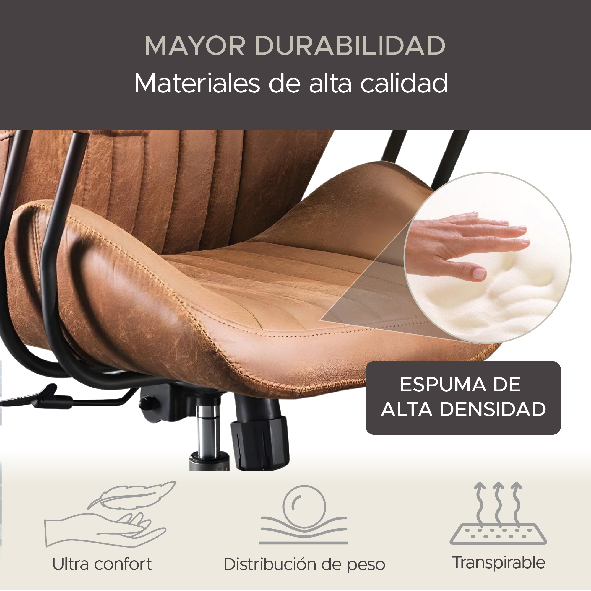 Foto 7 pulgar | Silla de Oficina Ejecutiva X-pross Alpha Café