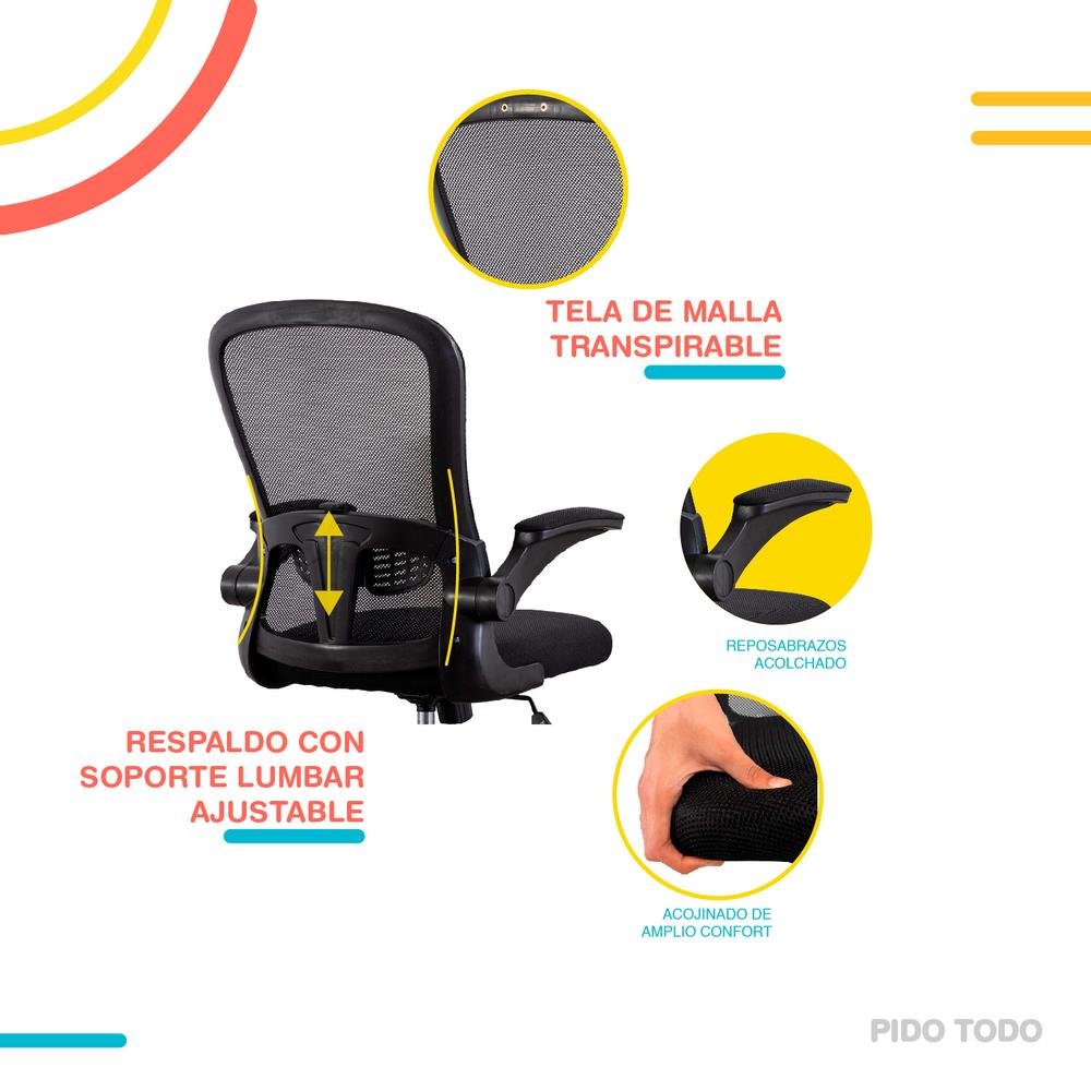 Foto 5 pulgar | Silla de Oficina con Malla Xp-so1bk-cml color Negro