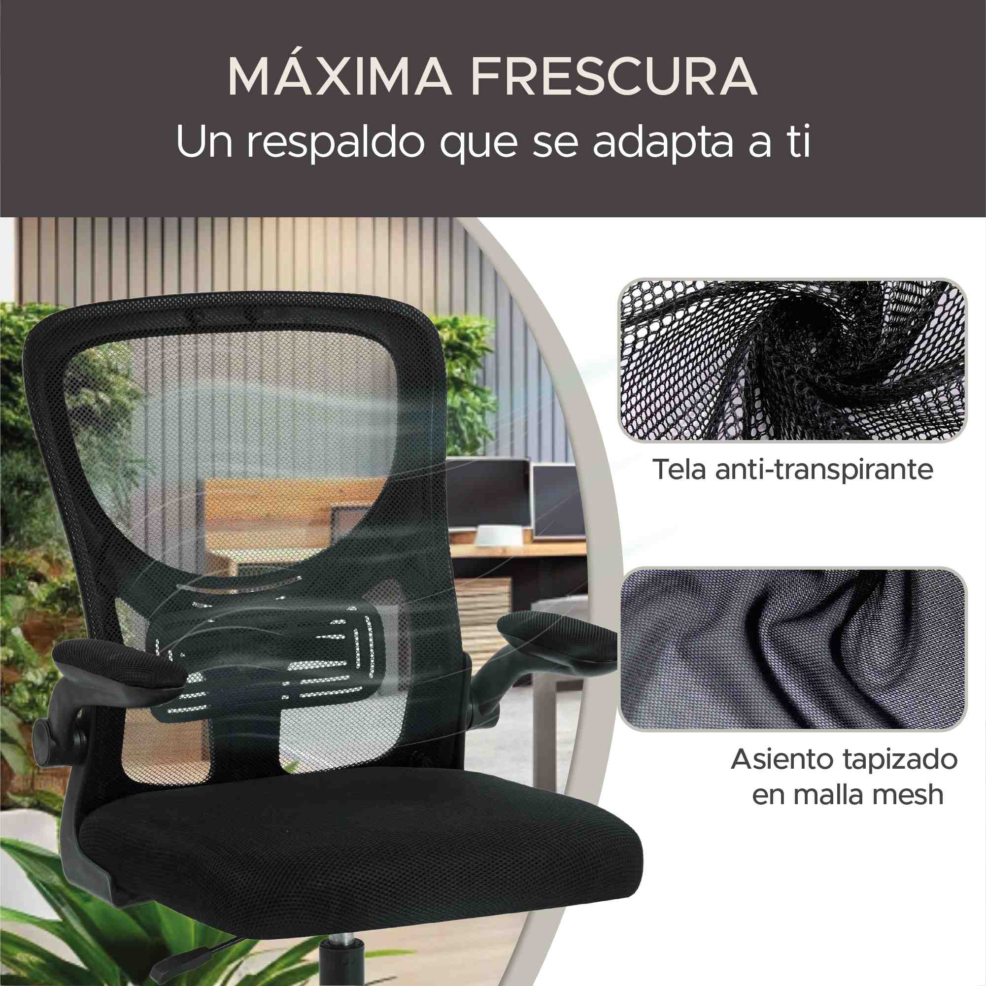 Foto 8 pulgar | Silla de Oficina con Malla X-pross Negro