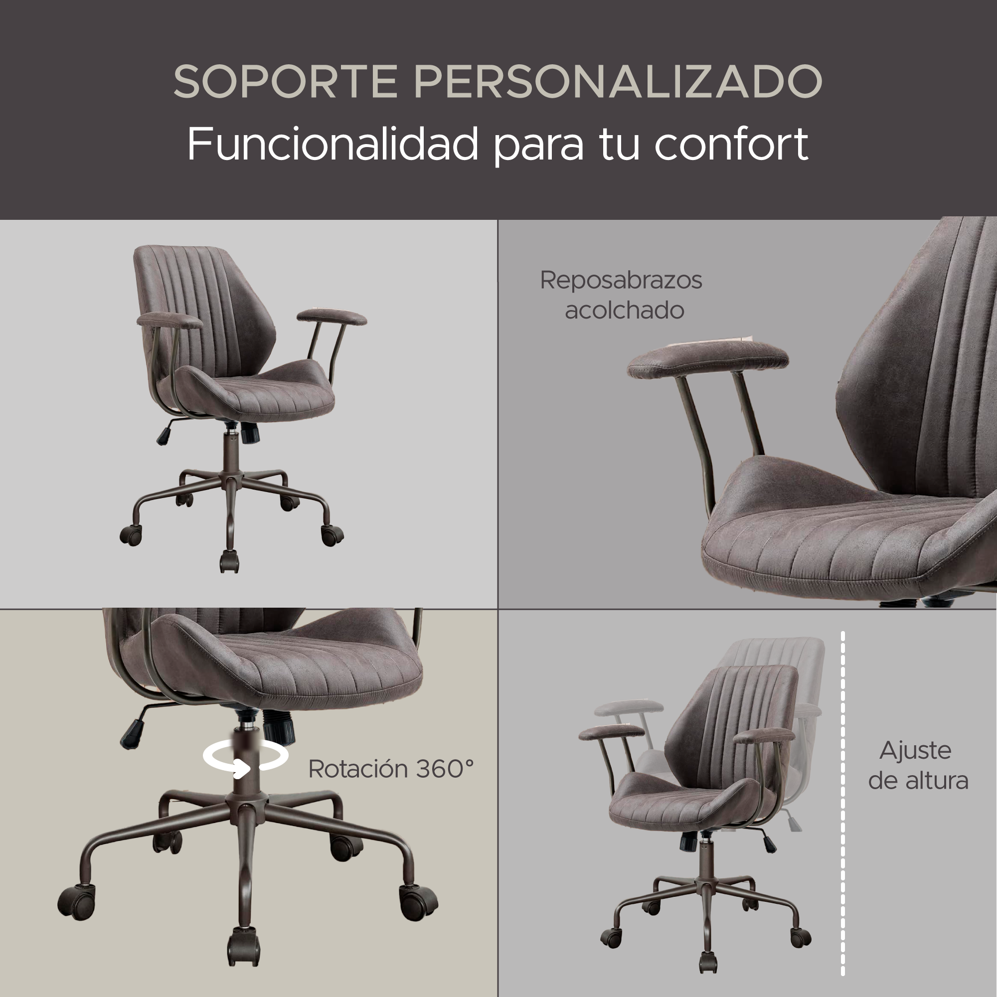 Foto 6 pulgar | Silla de Oficina Ejecutiva X-pross Omega Gris