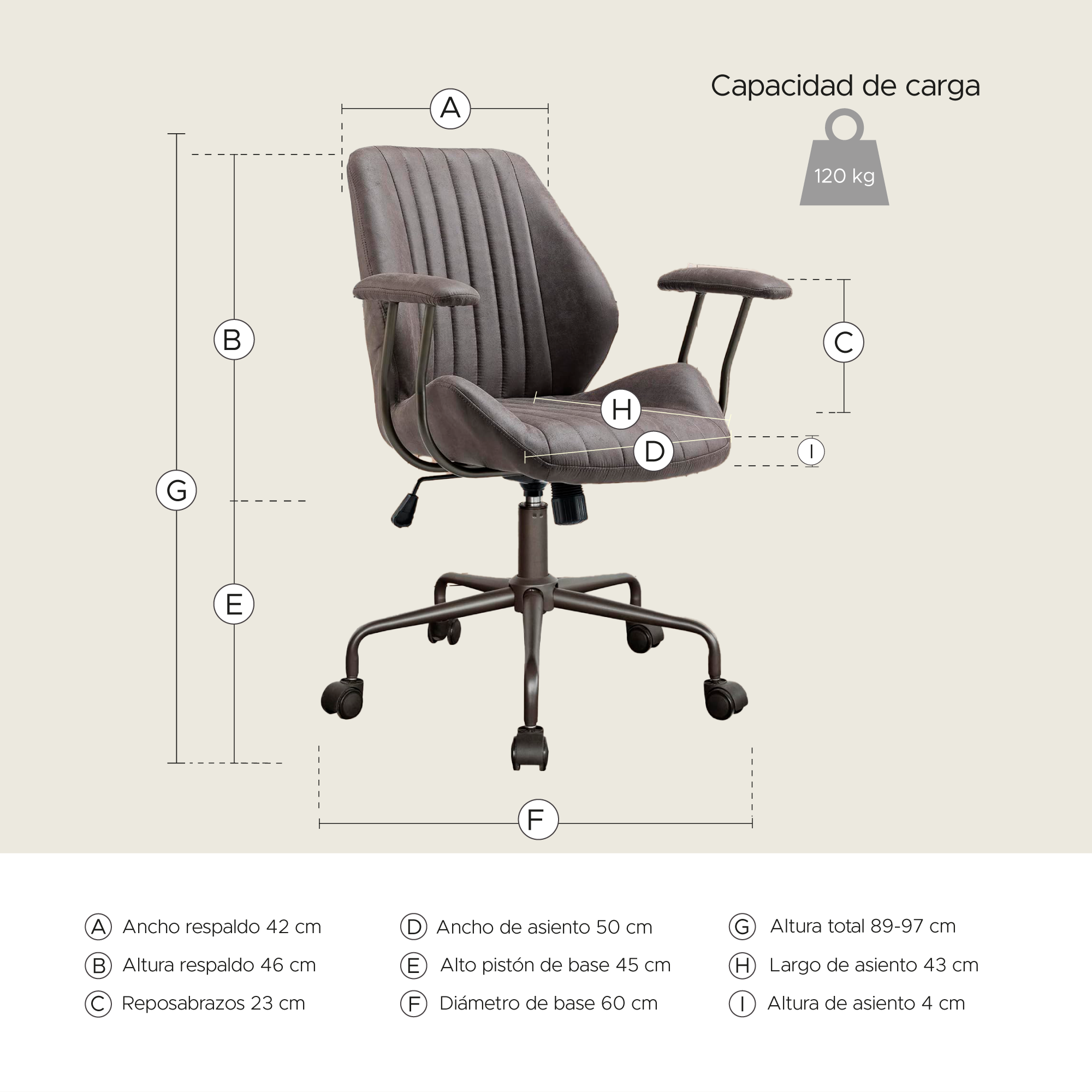 Foto 7 pulgar | Silla de Oficina Ejecutiva X-pross Omega Gris
