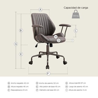 Foto 6 | Silla de Oficina Ejecutiva X-pross Omega Gris