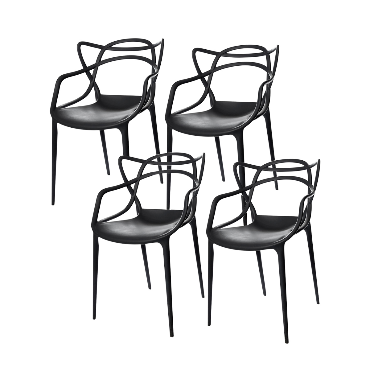 Foto 2 pulgar | Set de Sillas Eke Life Home GC015 Negras 4 Piezas