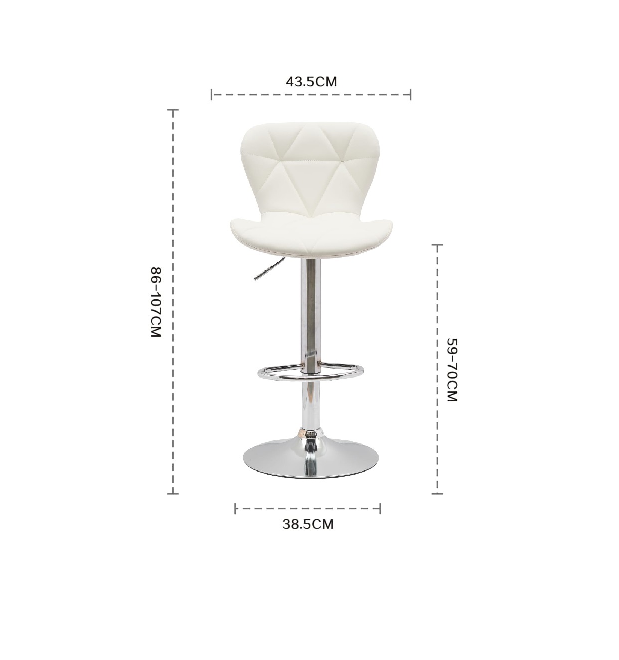Foto 4 pulgar | Set 2 Bancos EKE Life Home Giratorios Con Respaldo Para Cocina / Desayunador / Barra Color Blanco