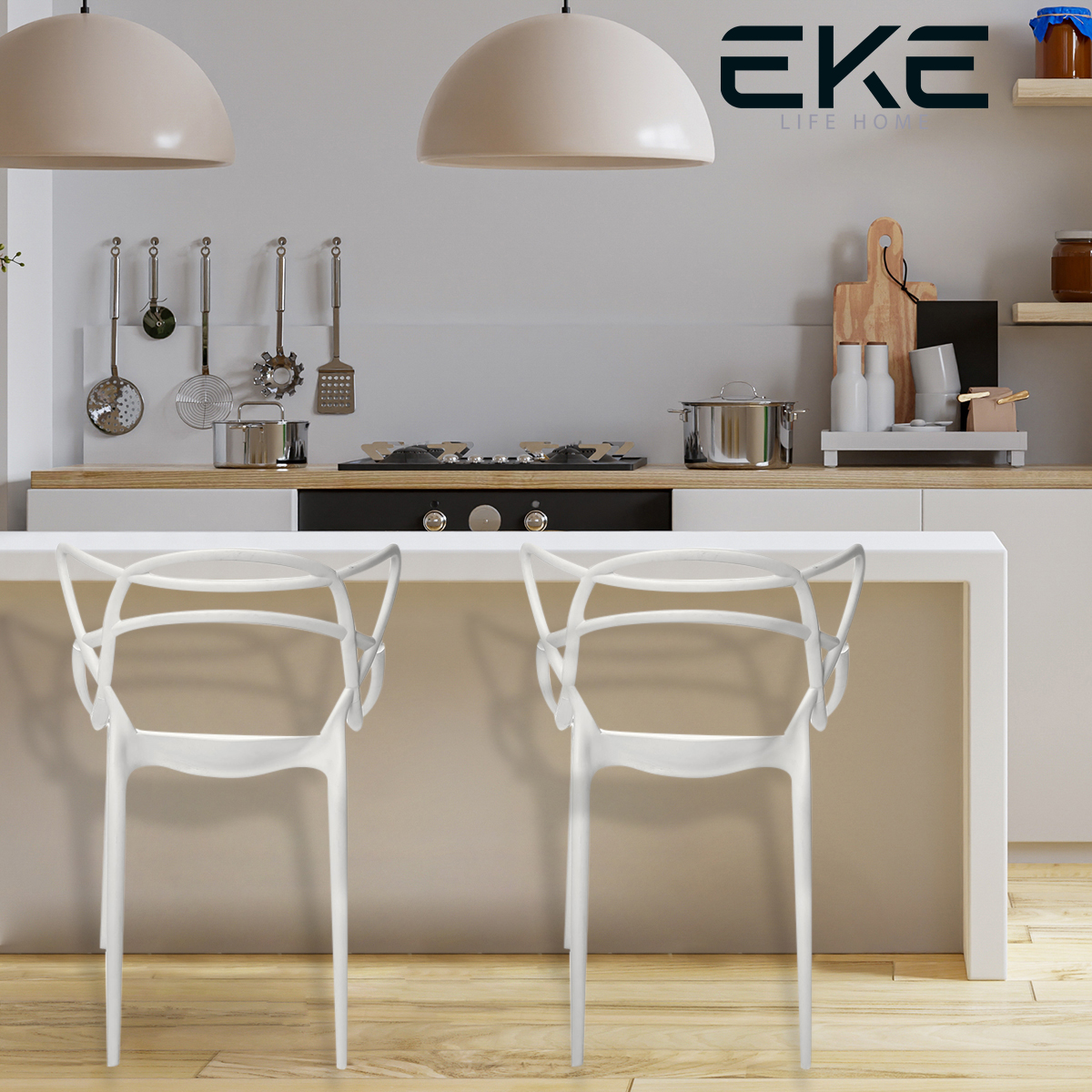 Foto 6 pulgar | Sillas Eke Life Home PVC color Blanco 4 Piezas