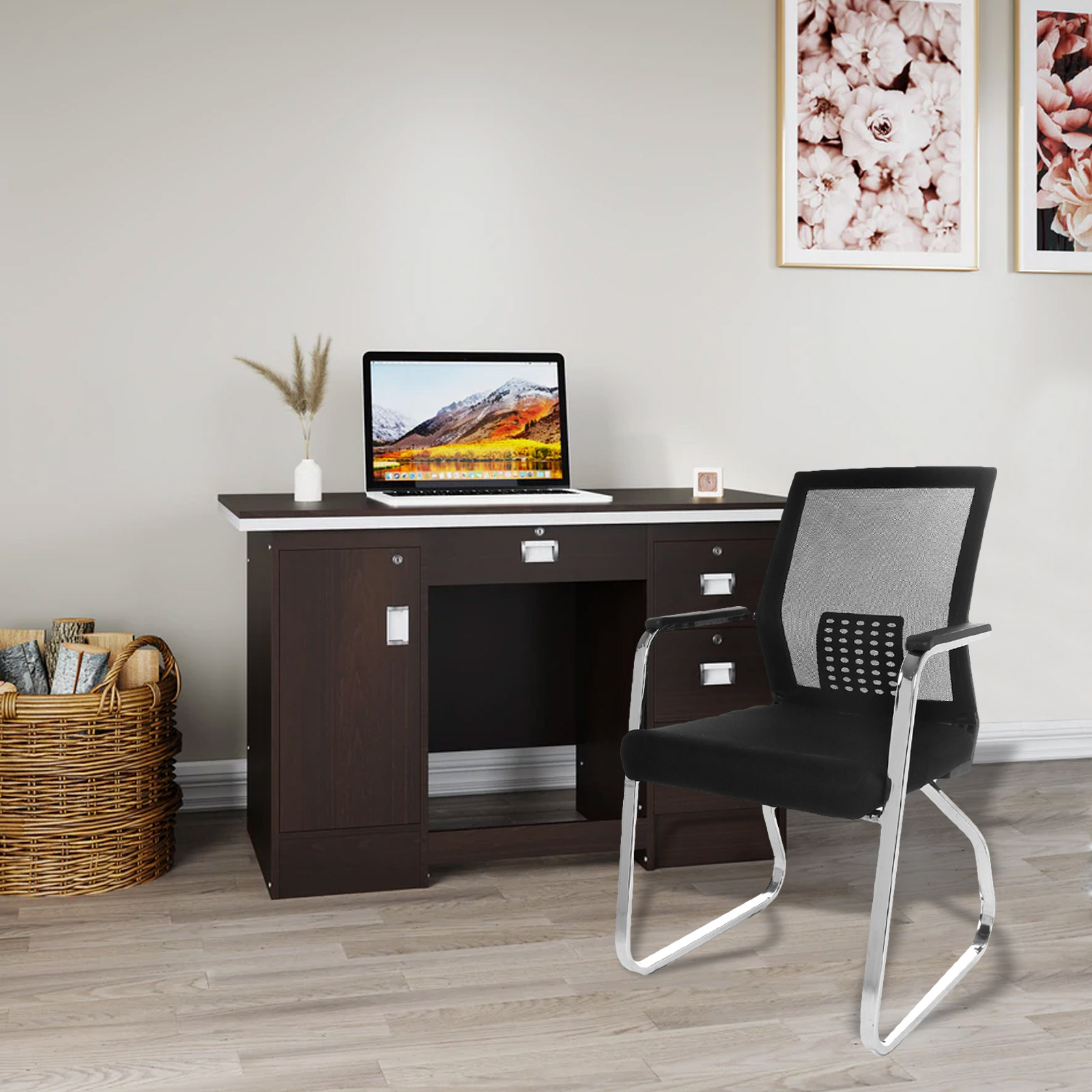 Foto 8 | Silla para Oficina EKE Life Home Ergonómica Minimalista Moderna Gris 4 Piezas