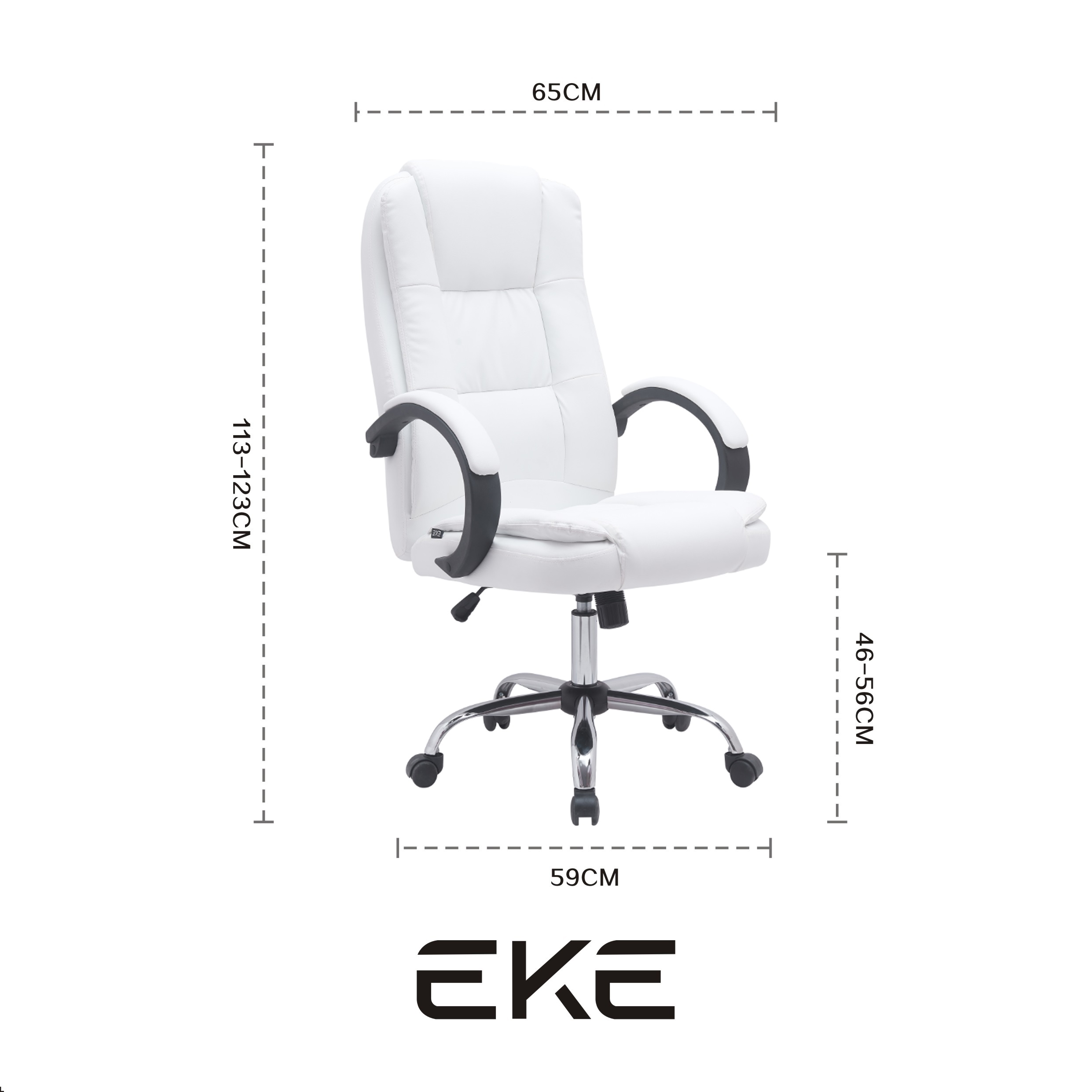 Foto 6 pulgar | Silla de Escritorio Eke Life Home YX-2227 color Blanco Ergonómica con Tapizado de Cuero Sintético