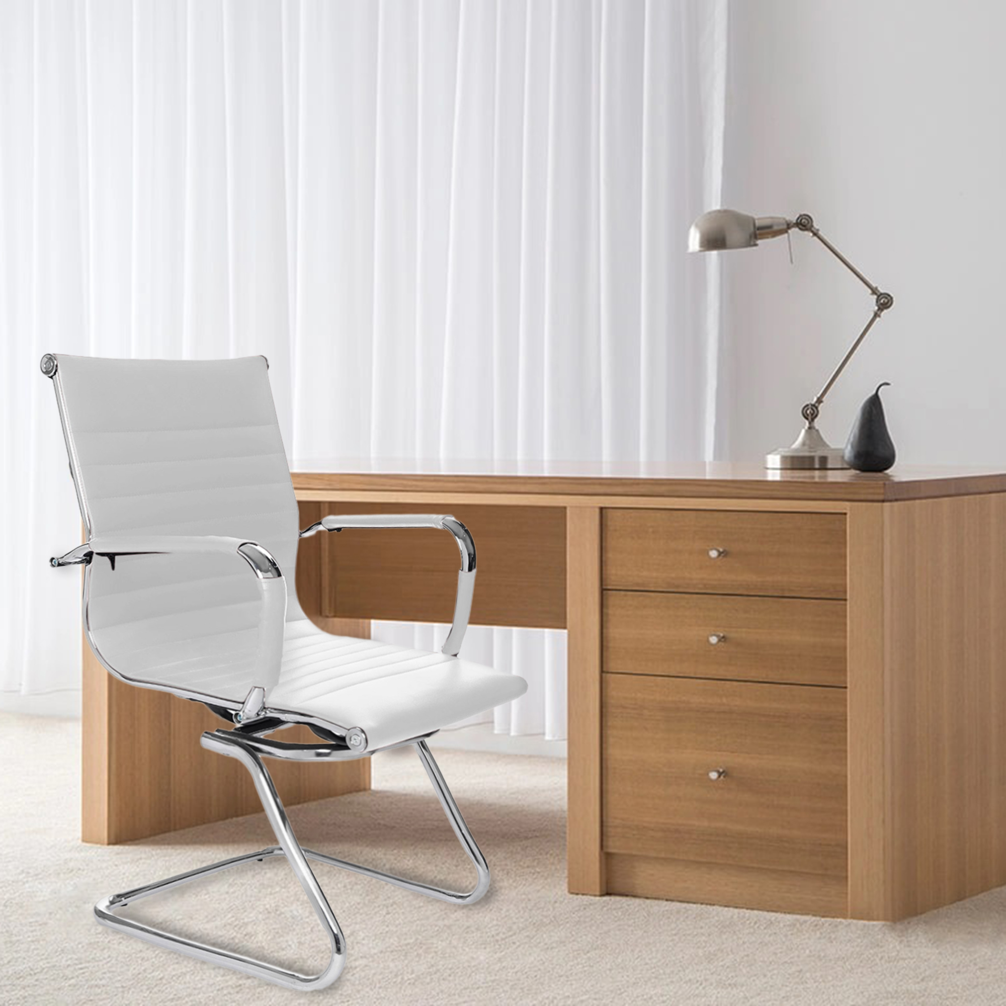 Foto 6 pulgar | Silla EKE Life Home YX-9014 color Blanco Ergonómica Moderna para Oficina 2 Piezas