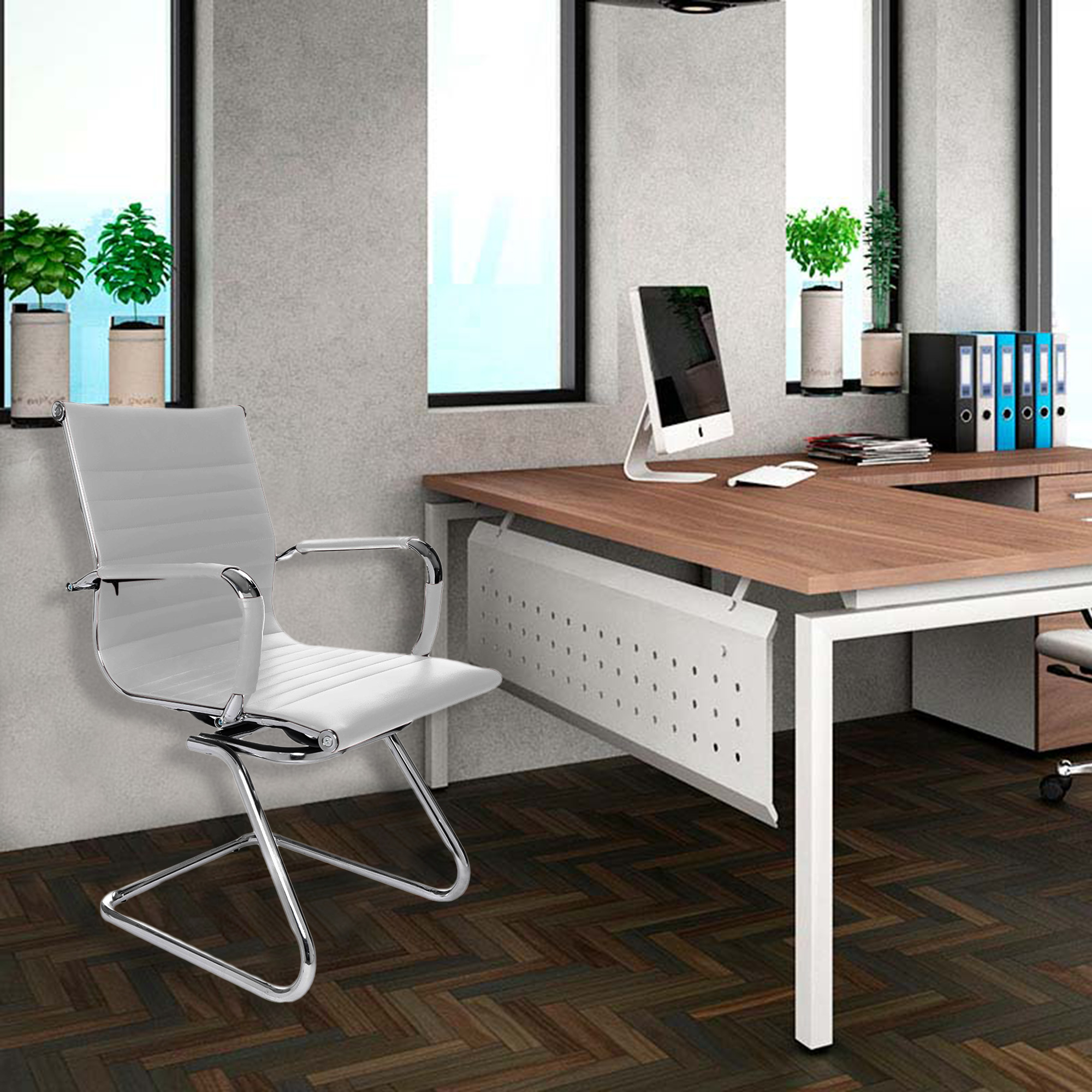Foto 9 pulgar | Silla EKE Life Home YX-9014 color Blanco Ergonómica Moderna para Oficina 2 Piezas