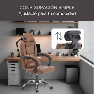 Foto 6 | Silla de Oficina Vinipiel Sin Reposapies