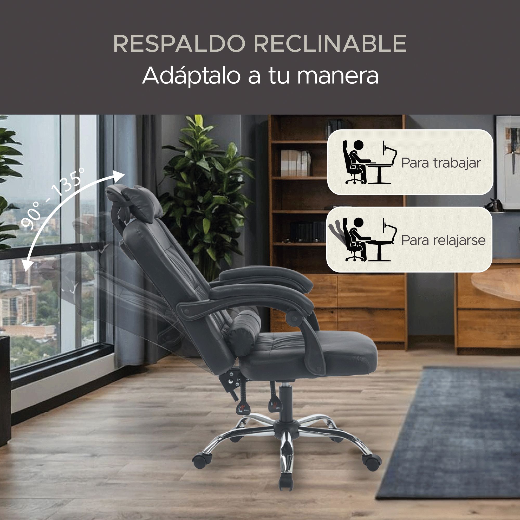 Foto 5 pulgar | Silla de Oficina X-Pross Vinilux Sin Reposapiés Negra