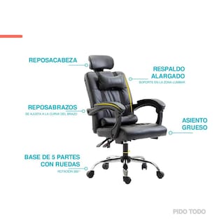 Foto 5 | Silla de Oficina X-Pross Vinilux Sin Reposapiés Negra