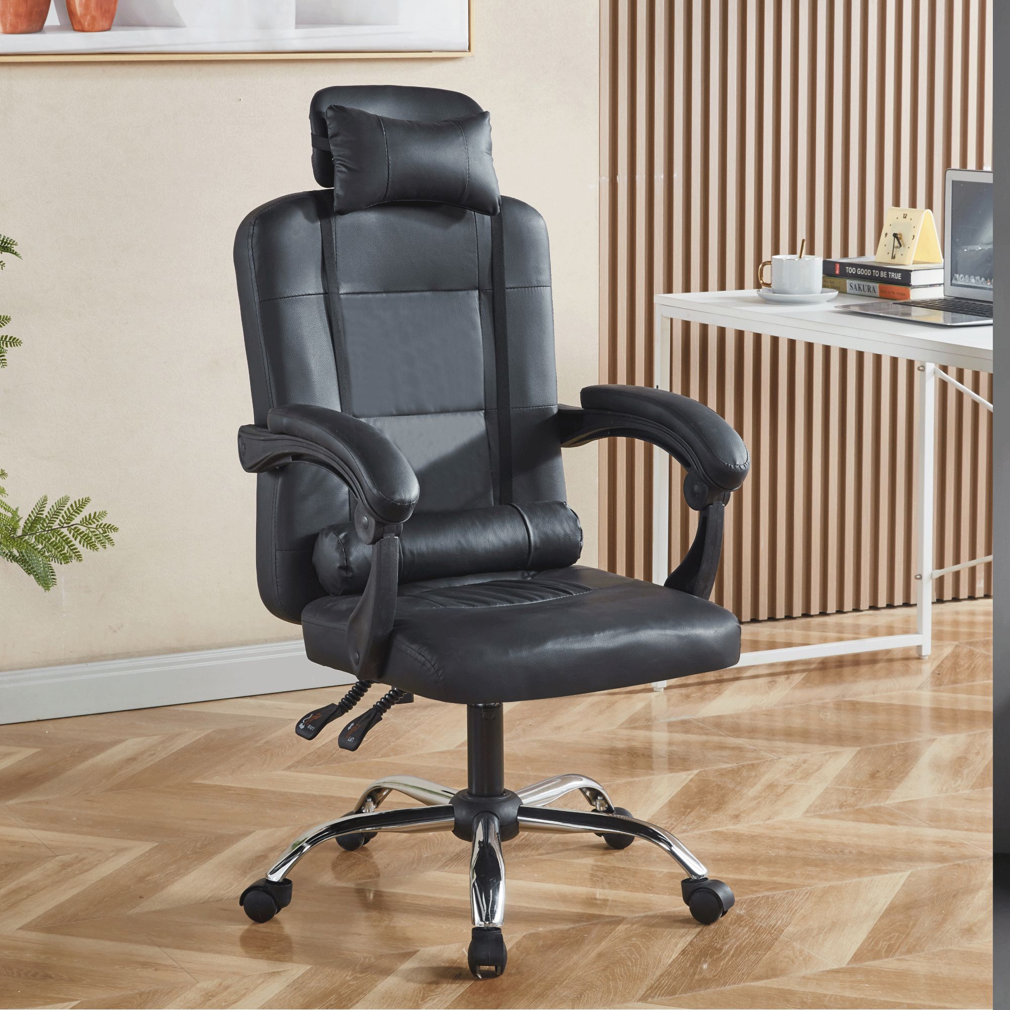 Foto 6 | Silla de Oficina X-Pross Vinilux Sin Reposapiés Negra