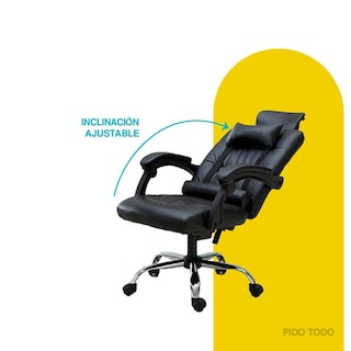 Foto 8 | Silla de Oficina X-Pross Vinilux Sin Reposapiés Negra