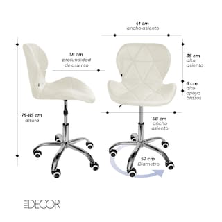 Foto 3 | Silla de Oficina Elle color Beige