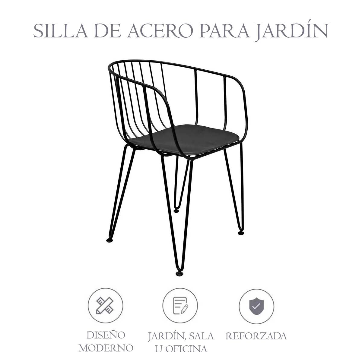 Foto 4 pulgar | Silla de Oficina Elle Vinipiel color Negro