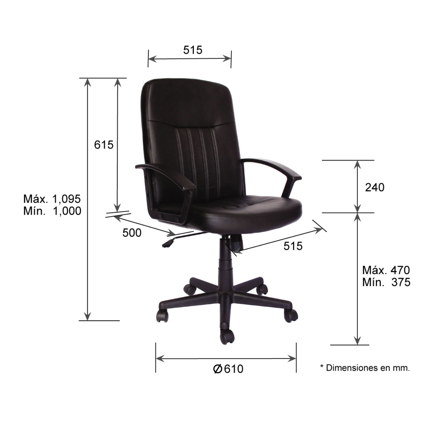 Foto 6 | Silla de Oficina Offiho Ecogerencial Negra