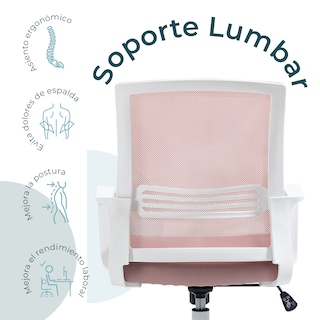 Foto 4 | Silla Mundo In Ejecutiva Vastra Respaldo Mesh Color Rosa