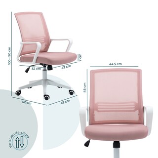 Foto 7 | Silla Mundo In Ejecutiva Vastra Respaldo Mesh Color Rosa