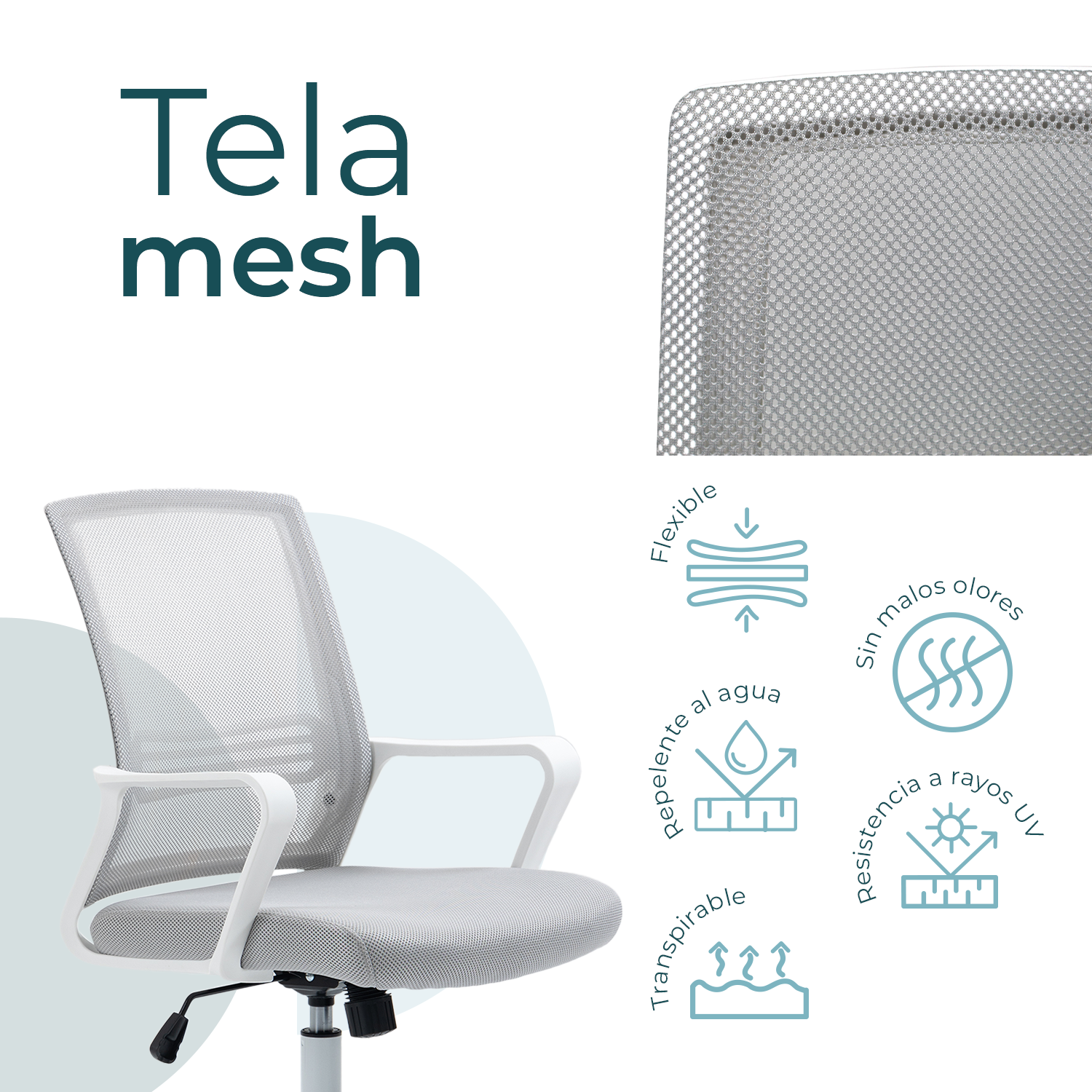 Foto 6 | Silla Mundo In Ejecutiva Vastra Respaldo Mesh Color Gris