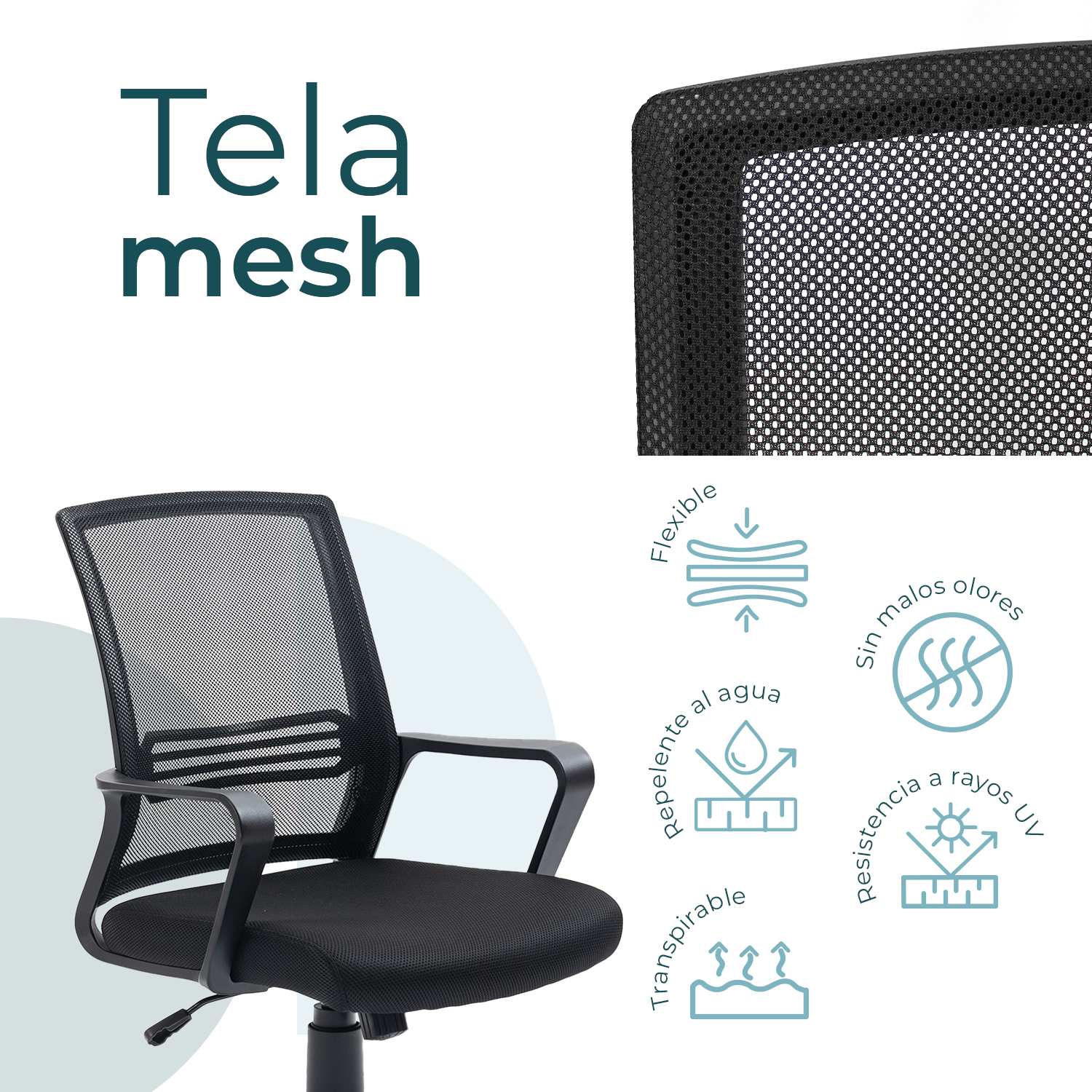 Foto 6 | Silla Mundo In Ejecutiva Vastra Respaldo Mesh Color Negra