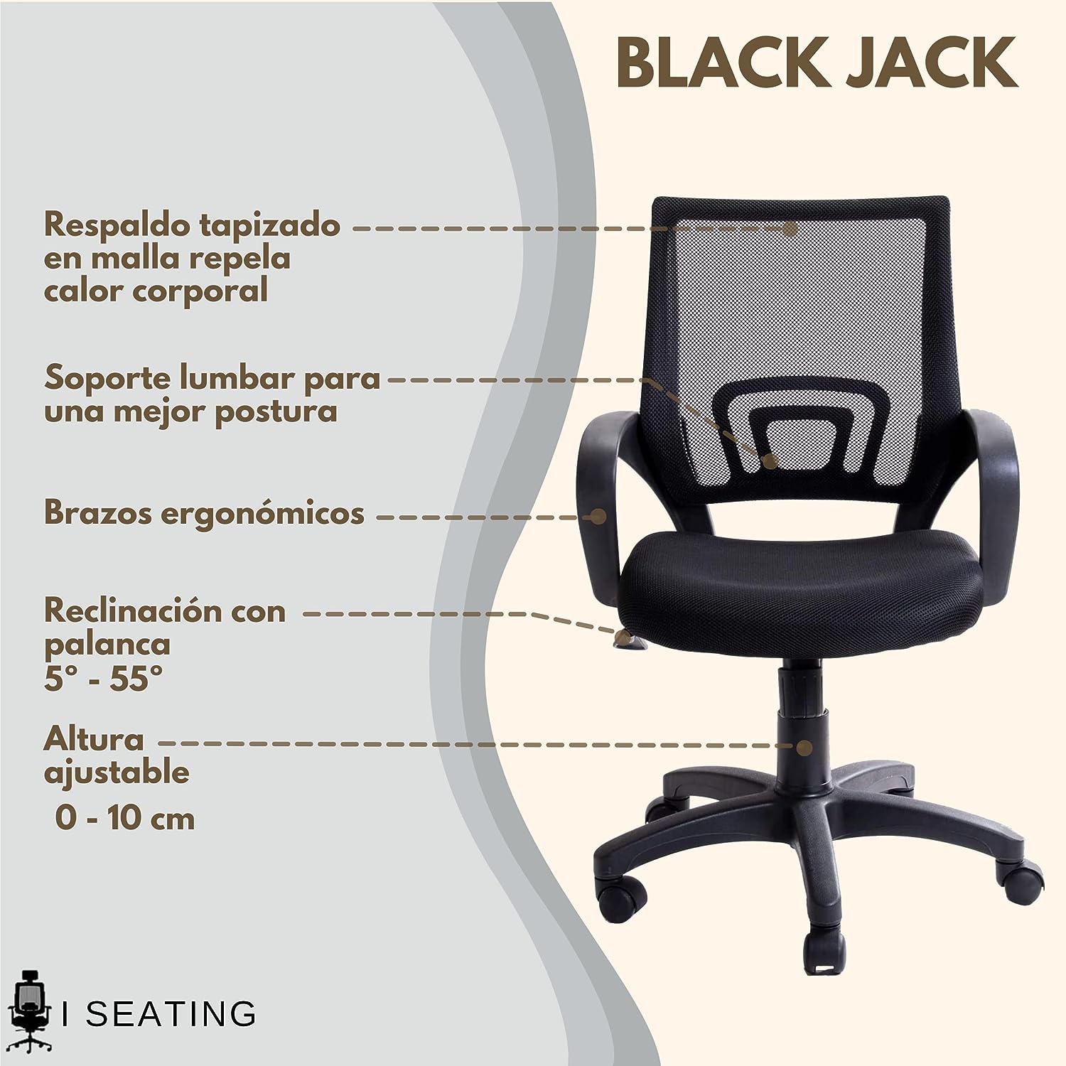 Foto 4 pulgar | Silla Reclinable I Seating color Negro