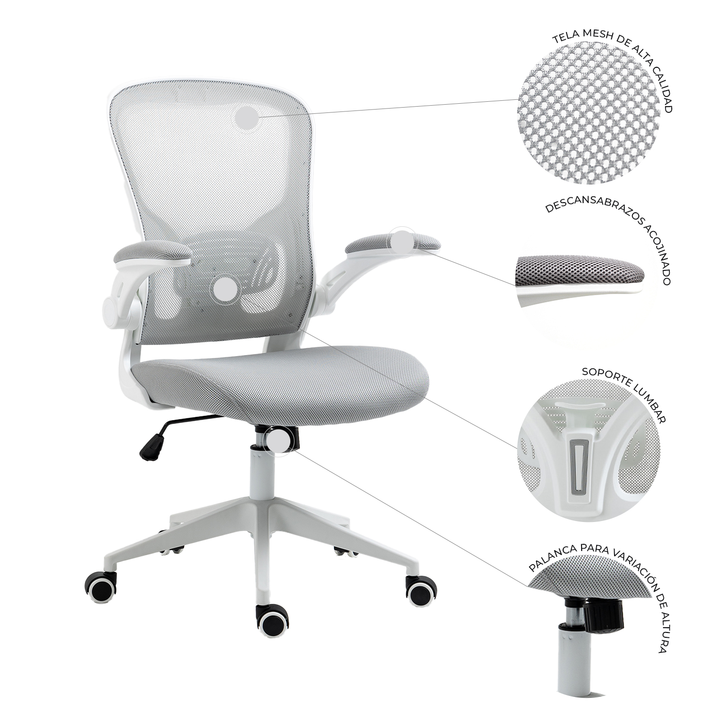 Foto 7 | Silla Mundo In Ergonómica color Gris