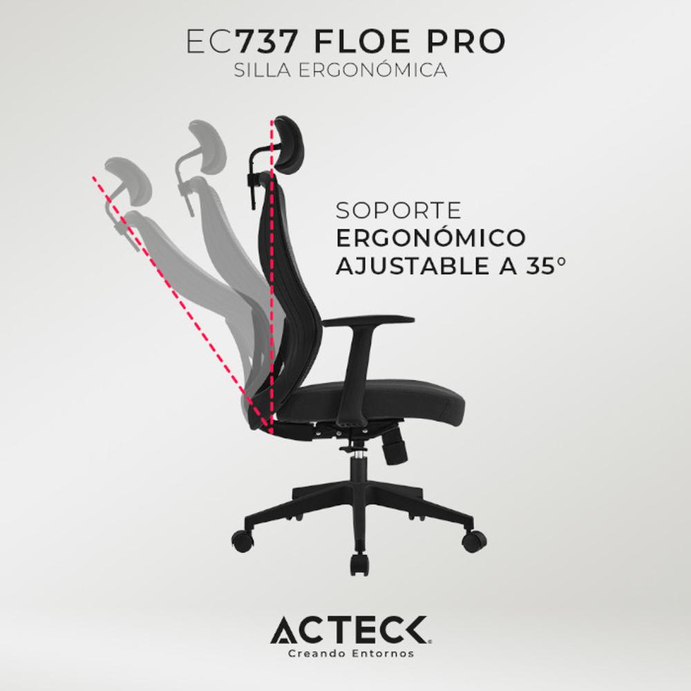 Foto 4 pulgar | Silla Acteck Ac937238 Ergonómica color Negro