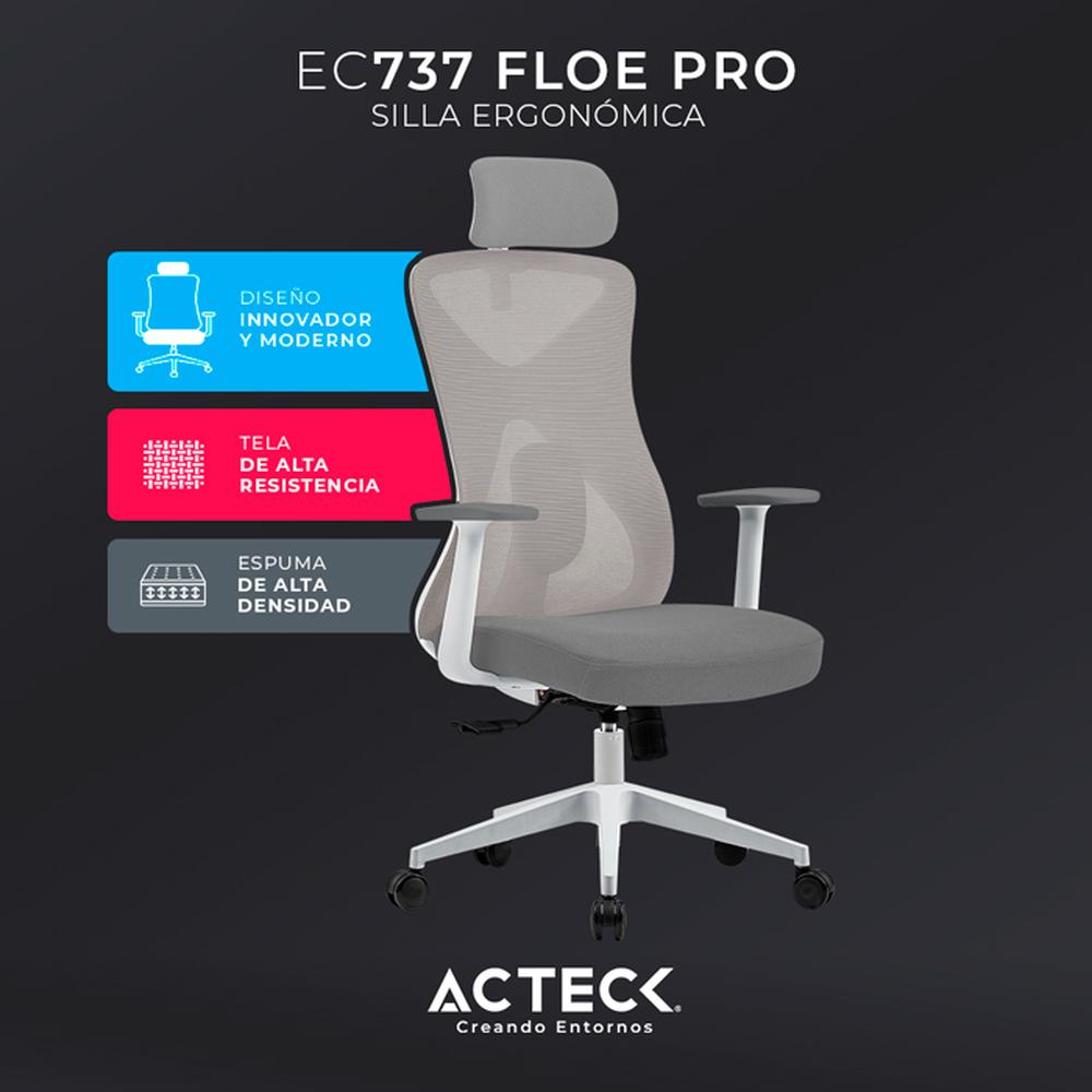 Foto 3 pulgar | Silla Ejecutiva Acteck AC-937245 color Blanco Floe Pro Ec737 Ergonómica con Reposabrazos