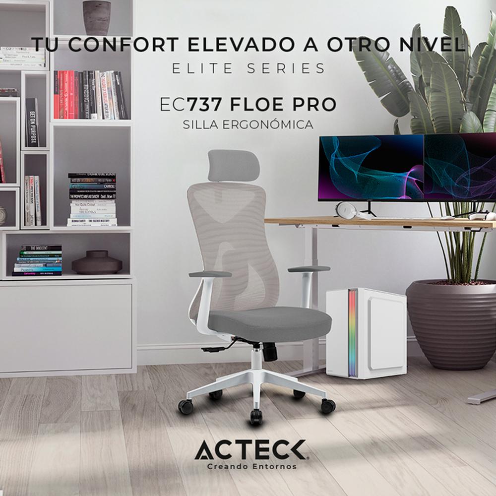 Foto 7 pulgar | Silla Ejecutiva Acteck AC-937245 color Blanco Floe Pro Ec737 Ergonómica con Reposabrazos