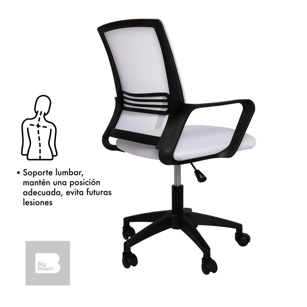 Foto 6 pulgar | Silla Giratoria de Escritorio Big Room KT-251 Blanco para Oficina