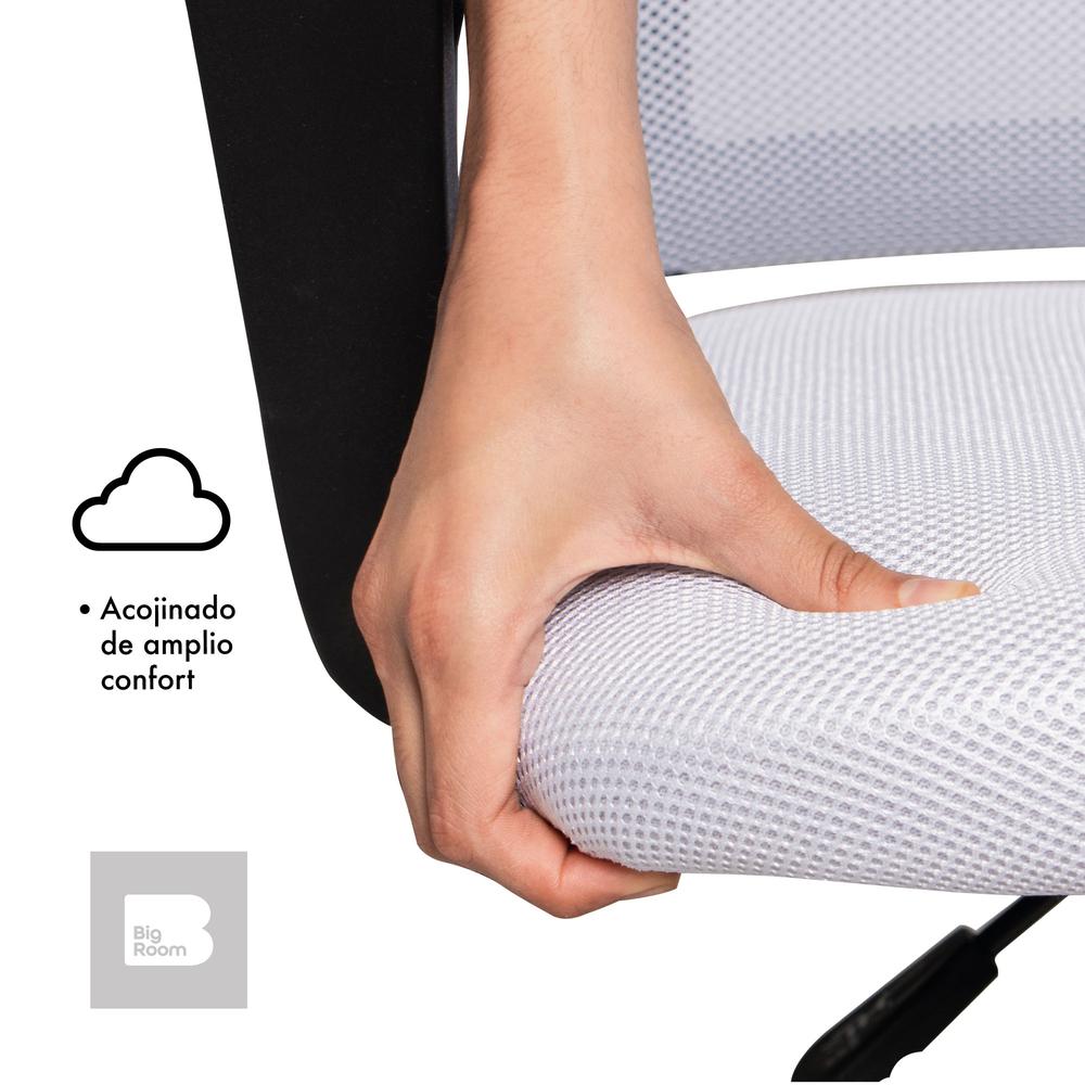 Foto 7 pulgar | Silla Giratoria de Escritorio Big Room KT-251 Blanco para Oficina