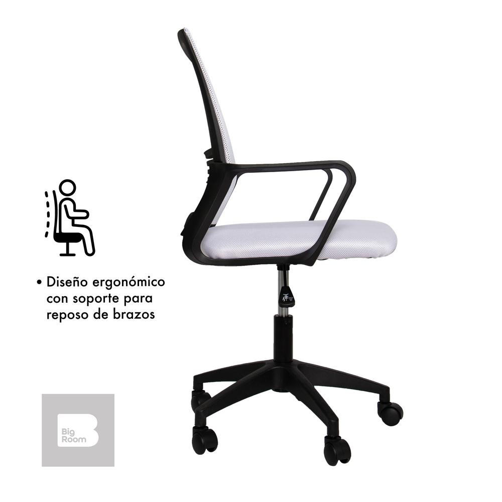 Foto 8 pulgar | Silla Giratoria de Escritorio Big Room KT-251 Blanco para Oficina