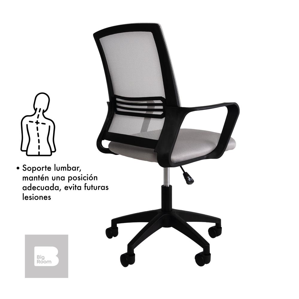 Foto 6 pulgar | Silla Giratoria de Escritorio Big Room KT-251 Gris para Oficina