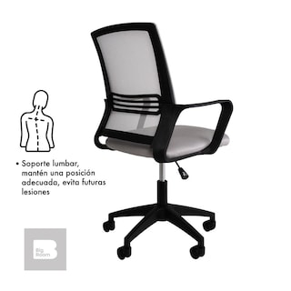 Foto 5 | Silla Giratoria de Escritorio Big Room KT-251 Gris para Oficina