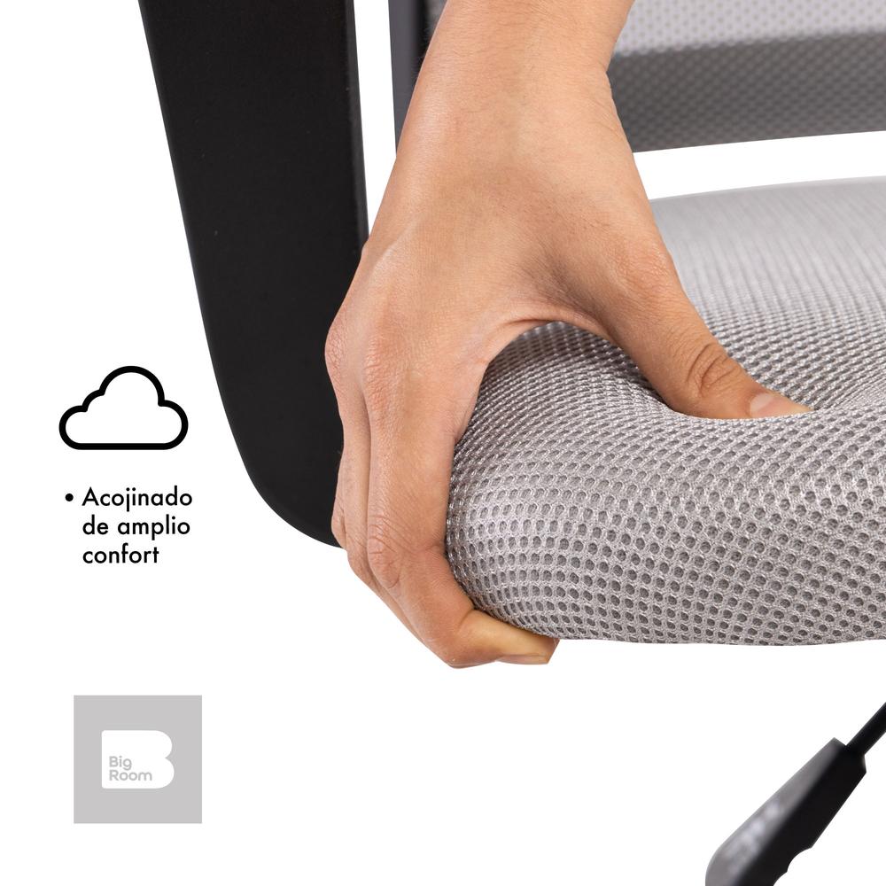 Foto 7 pulgar | Silla Giratoria de Escritorio Big Room KT-251 Gris para Oficina
