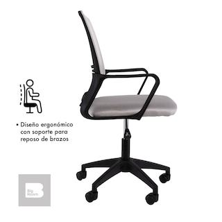 Foto 7 | Silla Giratoria de Escritorio Big Room KT-251 Gris para Oficina