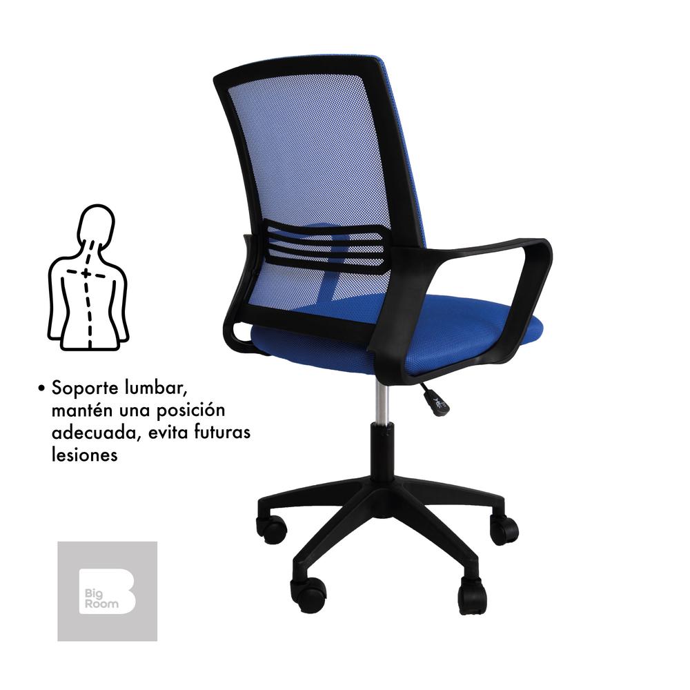 Foto 6 pulgar | Silla Giratoria de Escritorio Big Room KT-251 Azul para Oficina