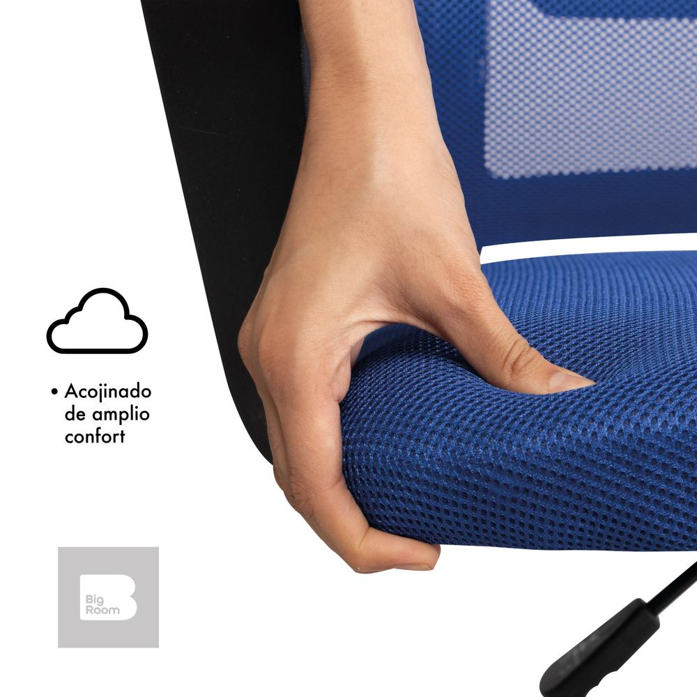 Foto 7 pulgar | Silla Giratoria de Escritorio Big Room KT-251 Azul para Oficina