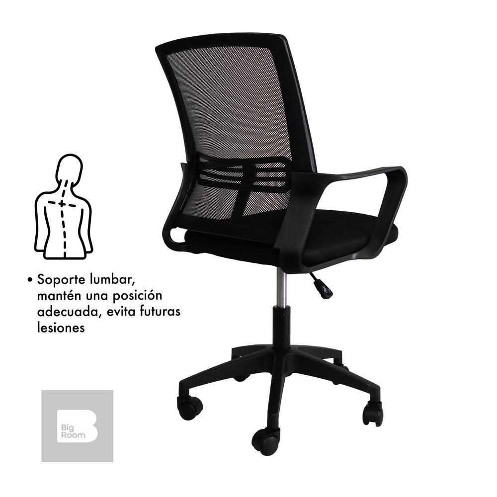 Foto 6 pulgar | Silla Giratoria de Escritorio Big Room KT-251 Negro para Oficina