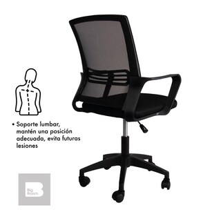 Foto 5 | Silla Giratoria de Escritorio Big Room KT-251 Negro para Oficina