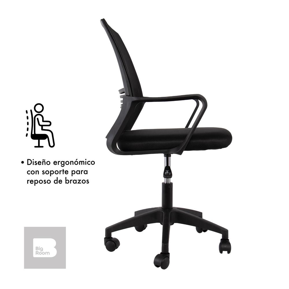 Foto 7 | Silla Giratoria de Escritorio Big Room KT-251 Negro para Oficina