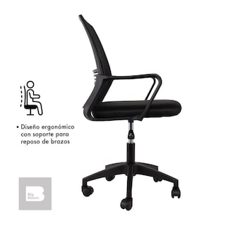 Foto 7 | Silla Giratoria de Escritorio Big Room KT-251 Negro para Oficina